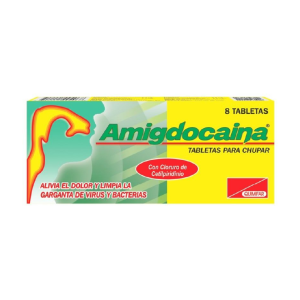 Amigdocaina caja x 8 tabletas