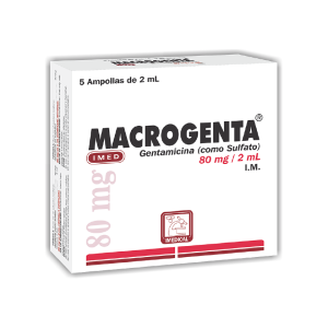 Macrogenta 80 mg caja x 5 ampollas inyectables