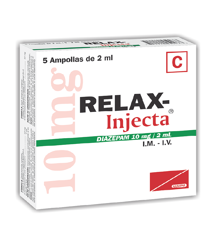 Relax-Injecta 10mg/2ml caja x 5 ampollas inyectables